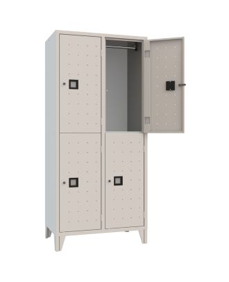XLOCKERS® - ARMADIO SPOGLIATOIO METALLICO IN ACCIAIO #4 POSTI SOVRAPPOSTO DESIGN