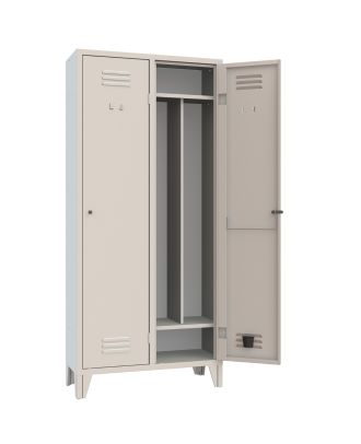 XLOCKERS® - ARMADIO SPOGLIATOIO METALLICO IN ACCIAIO #2 POSTI CON RIPIANO SUPERIORE, INFERIORE E DIVISIORIO