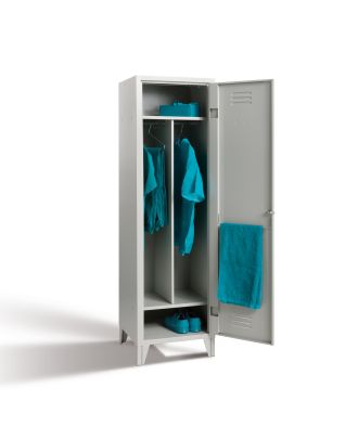 XLOCKERS® - ARMADIO SPOGLIATOIO METALLICO IN ACCIAIO #1 POSTO CON RIPIANO SUPERIORE, INFERIORE E DIVISIORIO